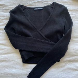 Brandy Melville black wrap top